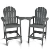 Tall-Adirondack-Chairs-Set of 2, Modern Bar-Height Patio Chairs with Removable Connecting Tray
