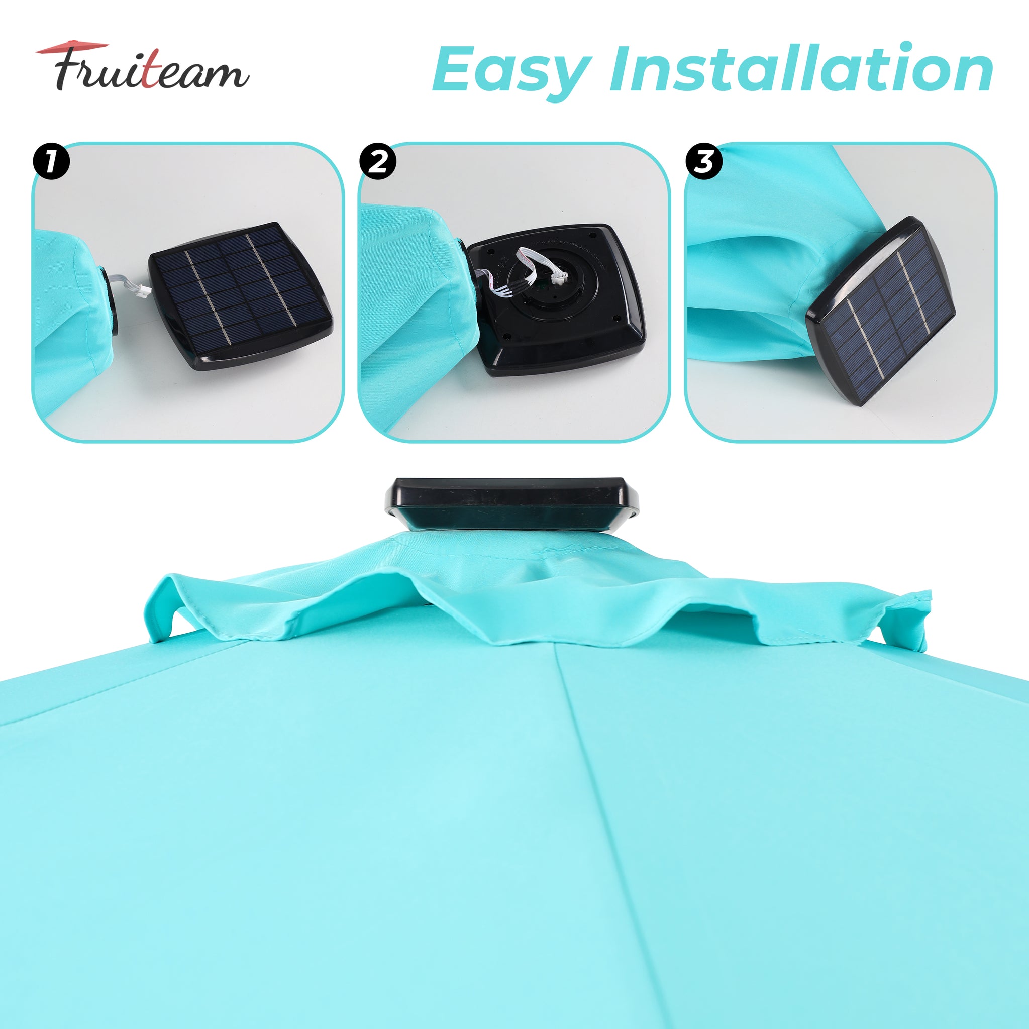 7.5FT FRUITEAM Patio Market Umbrella Meteor Light