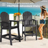 Tall-Adirondack-Chairs-Set of 2, Modern Bar-Height Patio Chairs with Removable Connecting Tray
