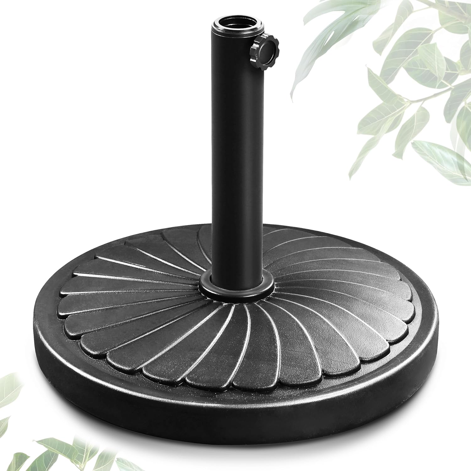FRUITEAM Prefilled 19inch Patio Umbrella Base, Flower Decorative Pattern