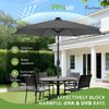 FRUITEAM Meteor Light Patio Market Umbrella, 7.5FT Table Umbrella with High-Strength Frame & Solar LED Lights, All-Weather UV Protection Sun Shade for Poolside, Garden, Backyard