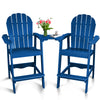Tall-Adirondack-Chairs-Set of 2, Modern Bar-Height Patio Chairs with Removable Connecting Tray