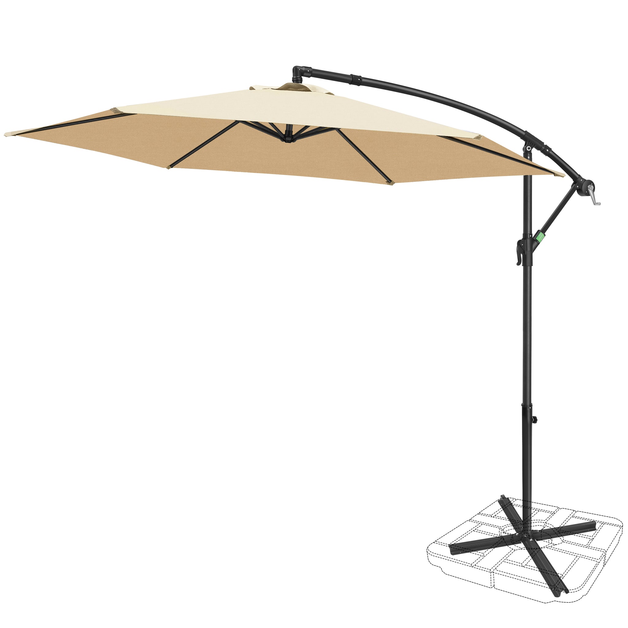 10FT FRUITEAM Offset Hanging Patio Umbrella, Beige
