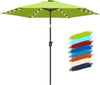 7.5 ft FRUITEAM 24 LED Lighted Solar Umbrella, Lime