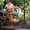 180lbs FRUITEAM 4-Piece Cantilever Patio Umbrella Base, Grain of wood Black