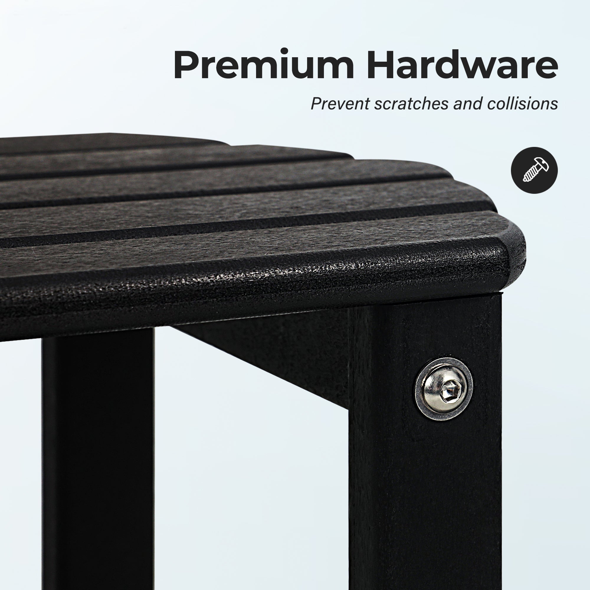 FRUITEAM Adirondack Table Outdoor Side Table 2-Layer, Easy Maintenance Poly Lumber Patio Table