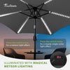 FRUITEAM Meteor Light Patio Market Umbrella, 7.5FT Table Umbrella with High-Strength Frame & Solar LED Lights, All-Weather UV Protection Sun Shade for Poolside, Garden, Backyard