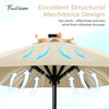7.5FT FRUITEAM Patio Market Umbrella Meteor Light