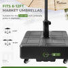 155lbs FRUITEAM Fillable Mobile Umbrella Base with 4 Wheels