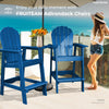 Tall-Adirondack-Chairs-Set of 2, Modern Bar-Height Patio Chairs with Removable Connecting Tray