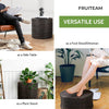 Set of 2 and 1 Pack FRUITEAM Resin Wicker Outdoor Ottoman Table,  Dark Grey Set