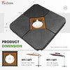 180lbs FRUITEAM 4-Piece Cantilever Patio Umbrella Base, Grain of wood Black