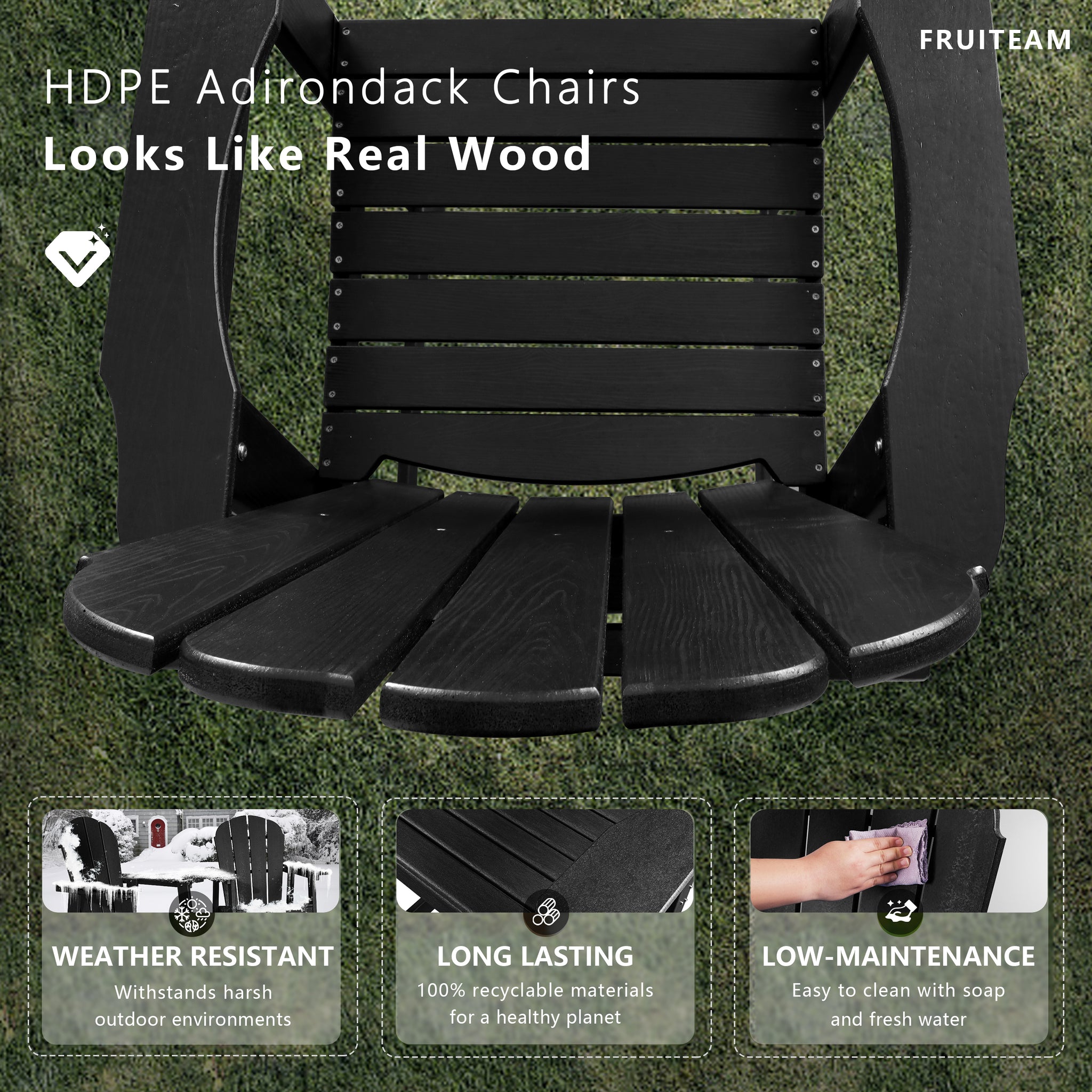 Tall-Adirondack-Chairs-Set of 2, Modern Bar-Height Patio Chairs with Removable Connecting Tray