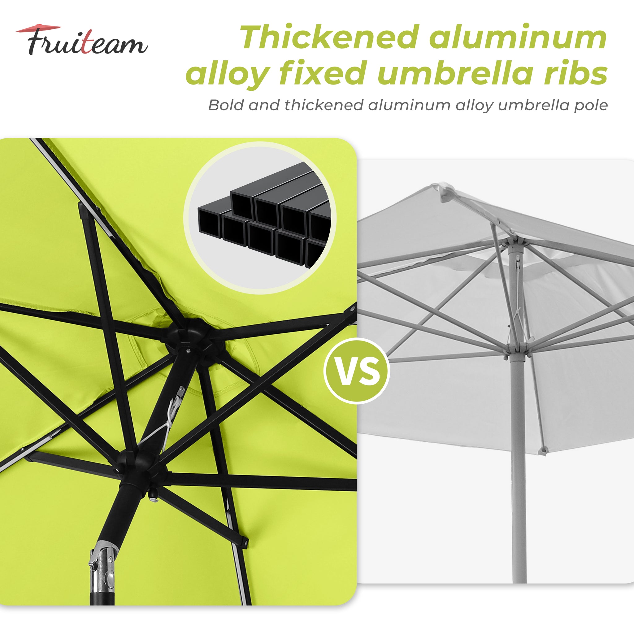 7.5FT FRUITEAM Patio Market Umbrella Meteor Light