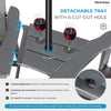Tall-Adirondack-Chairs-Set of 2, Modern Bar-Height Patio Chairs with Removable Connecting Tray