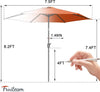 7 1/2ft FRUITEAM 24 LED Lighted Solar Umbrella, Coral Red