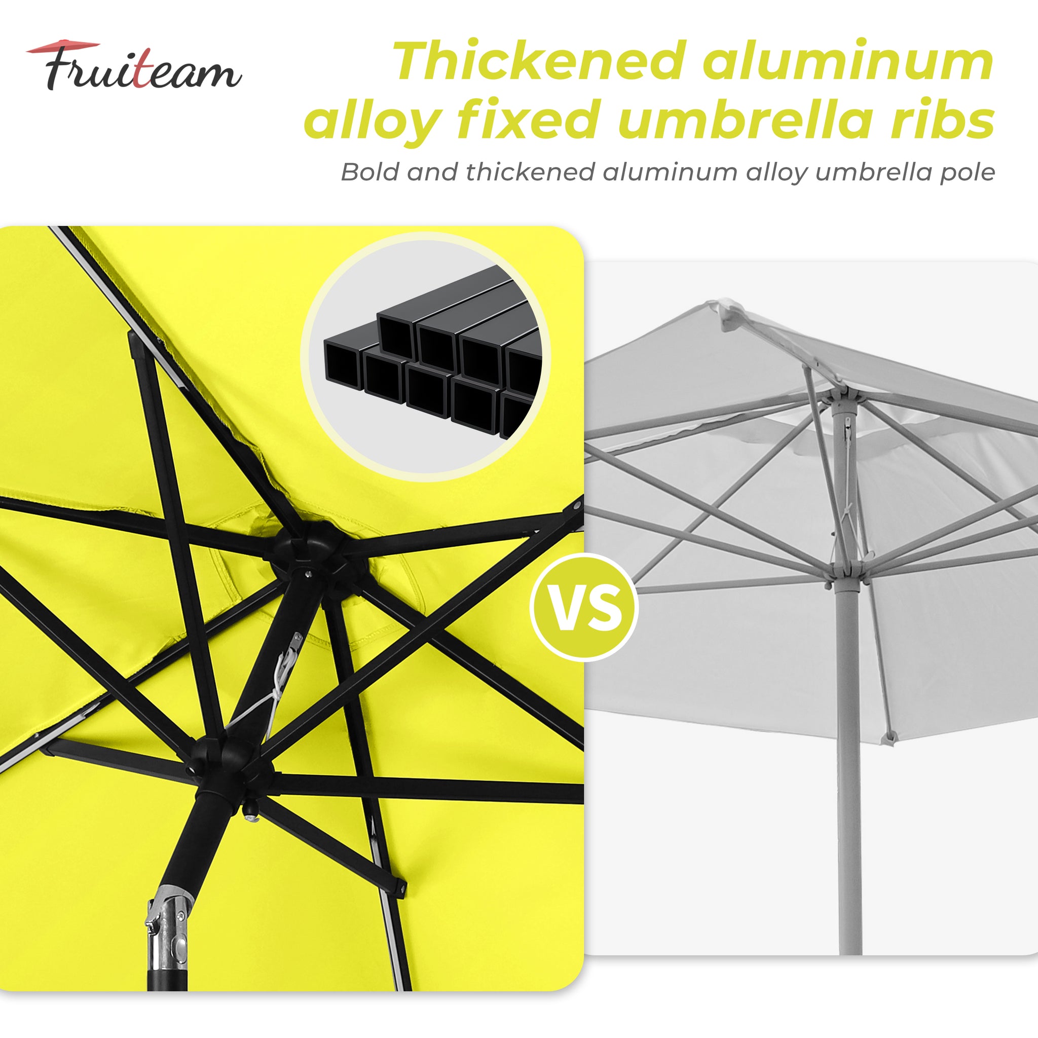 7.5FT FRUITEAM Patio Market Umbrella Meteor Light