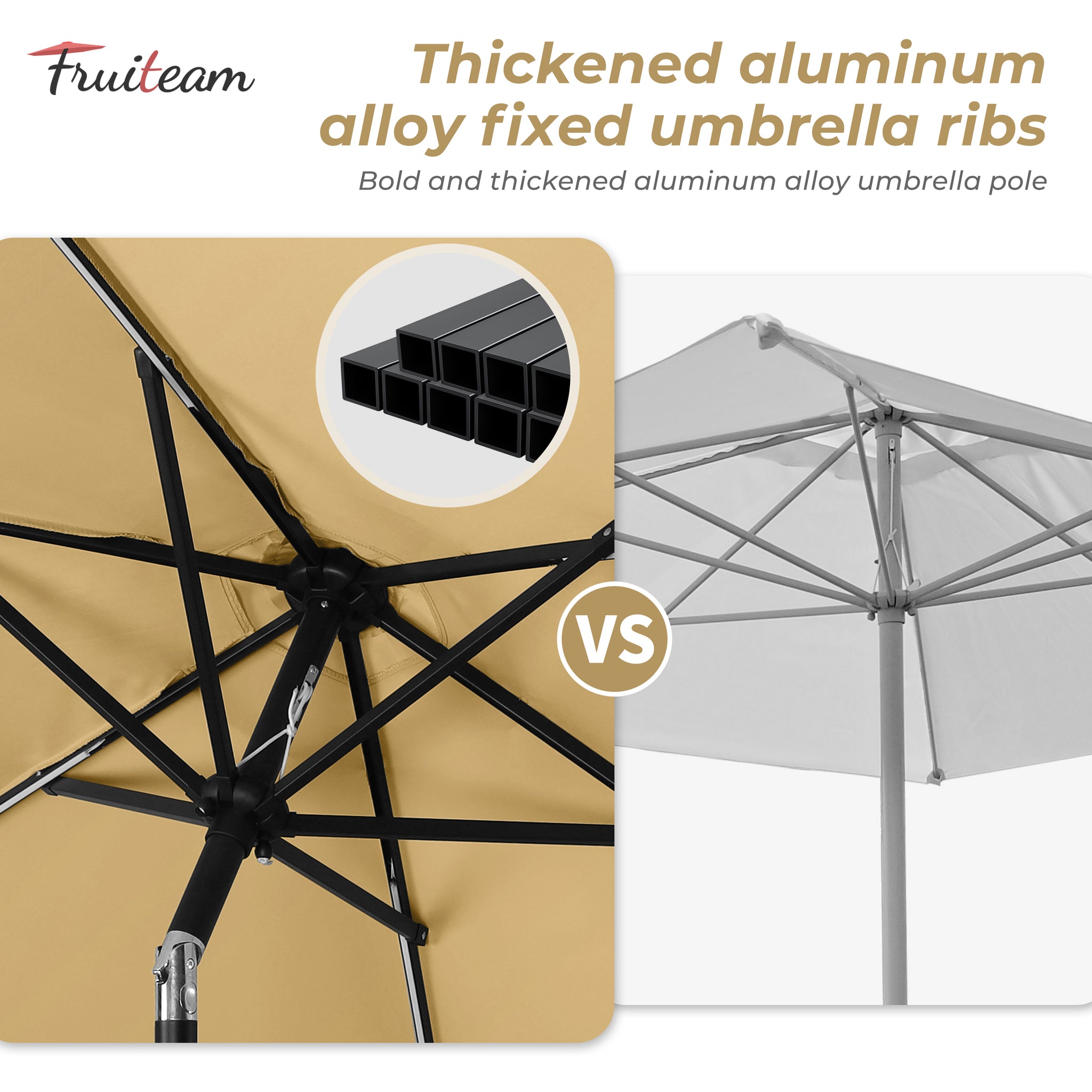 7.5FT FRUITEAM Patio Market Umbrella Meteor Light