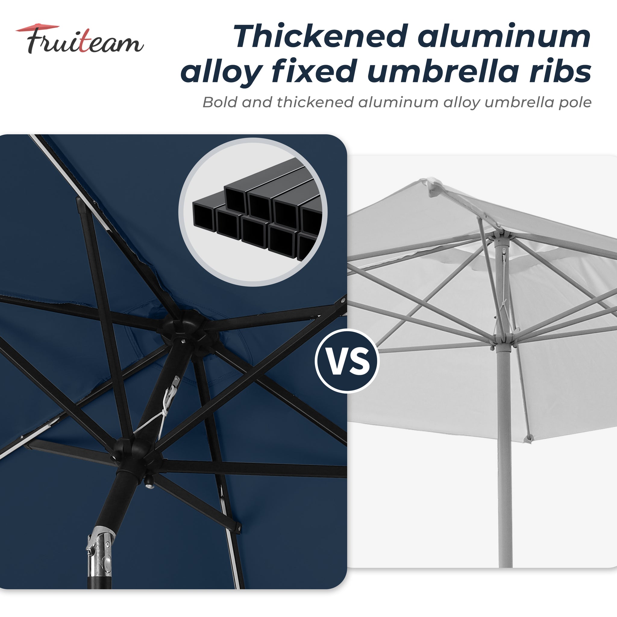 7.5FT FRUITEAM Patio Market Umbrella Meteor Light