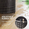 Set of 2 and 1 Pack FRUITEAM Resin Wicker Outdoor Ottoman Table,  Dark Grey Set