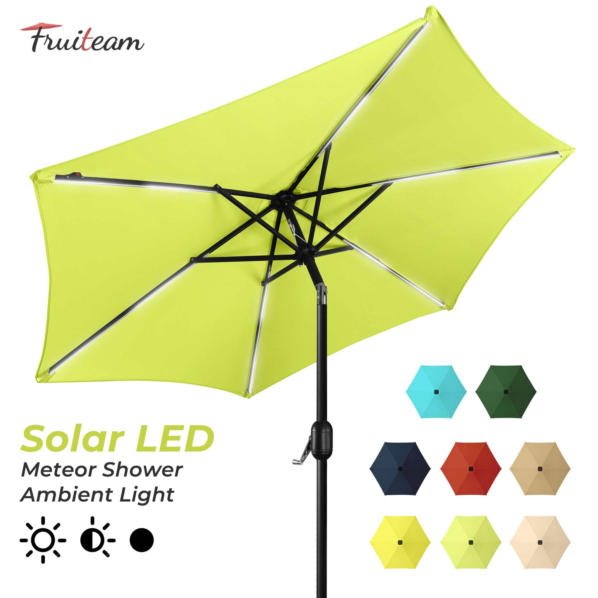 7.5FT FRUITEAM Patio Market Umbrella Meteor Light