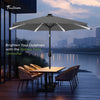 FRUITEAM Meteor Light Patio Market Umbrella, 7.5FT Table Umbrella with High-Strength Frame & Solar LED Lights, All-Weather UV Protection Sun Shade for Poolside, Garden, Backyard