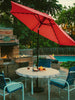 7 1/2ft FRUITEAM 24 LED Lighted Solar Umbrella, Cherry