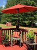7 1/2ft FRUITEAM 24 LED Lighted Solar Umbrella, Cherry