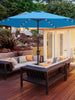 7 1/2ft FRUITEAM 24 LED Lighted Solar Umbrella, Sky Blue
