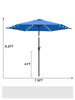 7 1/2ft FRUITEAM 24 LED Lighted Solar Umbrella, Azure