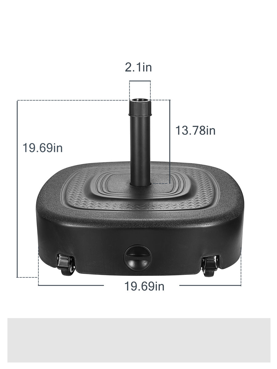 154lbs Fillable Rolling Mobile Umbrella Base with 4 Wheels (2 Locks)