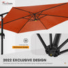 10ft FRUITEAM Offset Hanging Patio Umbrella, Orange