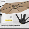 10ft FRUITEAM Offset Hanging Patio Umbrella, Khaki