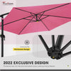 FRUITEAM 10ft Cantilever Offset Patio Umbrella, Pink