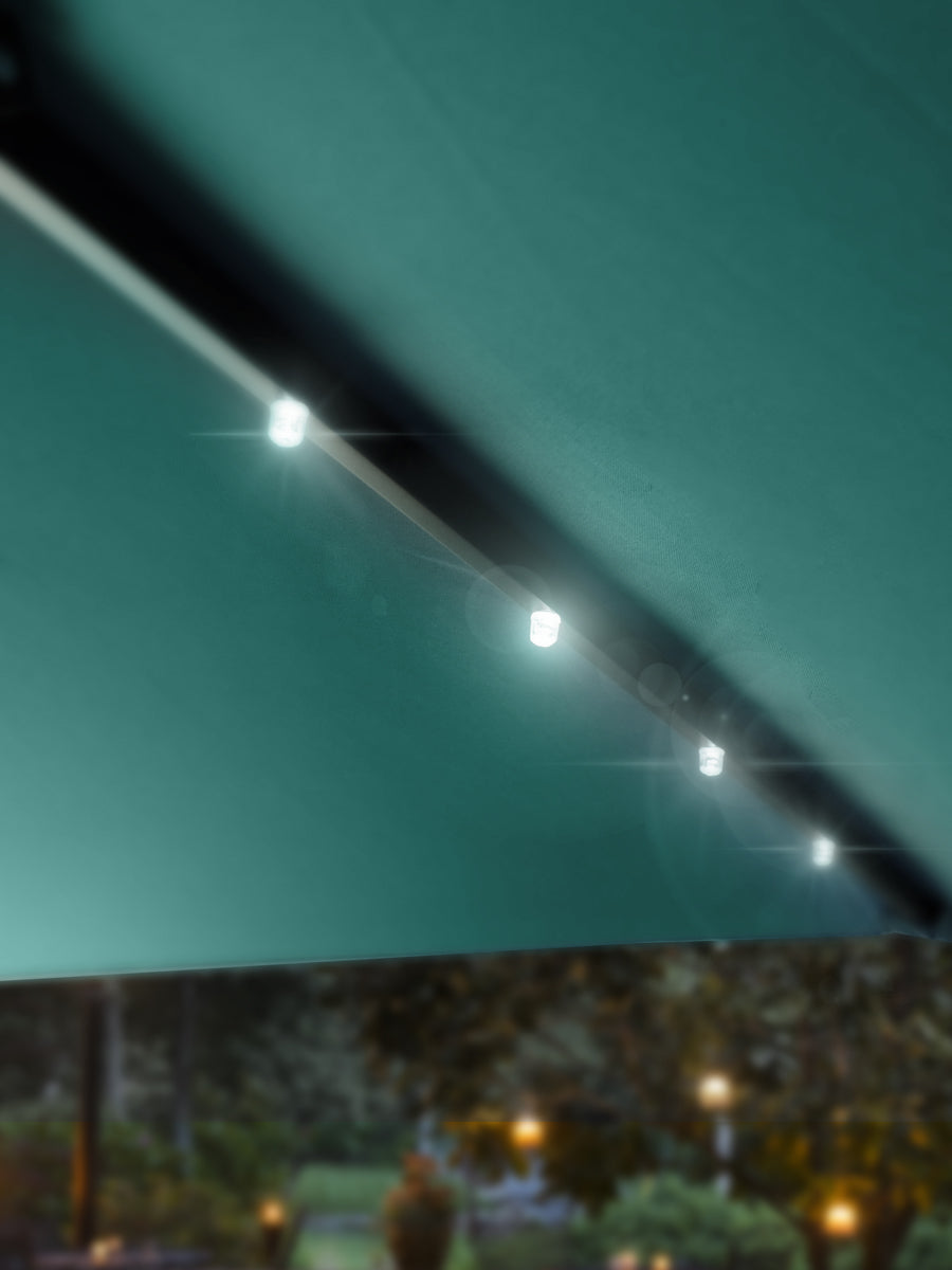 7.5FT FRUITEAM  Solar LED Umbrella, Turquoise