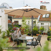 10ft FRUITEAM Offset Hanging Patio Umbrella, Khaki