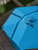 7 1/2ft FRUITEAM 24 LED Lighted Solar Umbrella, Sky Blue