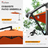 10ft FRUITEAM Offset Hanging Patio Umbrella, Orange