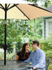 7 1/2ft FRUITEAM 24 LED Lighted Solar Umbrella, Beige