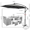 10ft Offset Hanging Umbrella, Patio Cantilever Umbrella, Grey