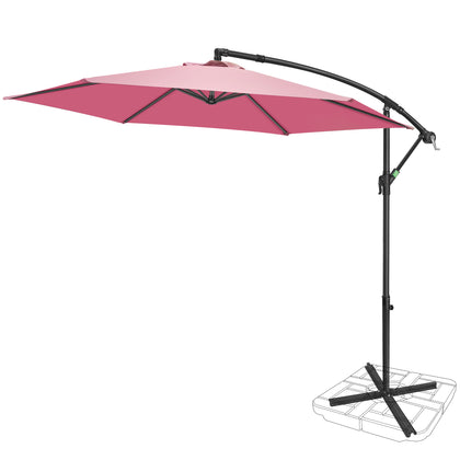 10ft FRUITEAM Cantilever Offset Patio Umbrella, Pink