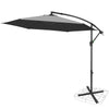 10ft Offset Hanging Umbrella, Patio Cantilever Umbrella, Grey