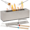 Fruiteam Rectangular Portable Concrete Bio-Ethanol Outdoor Tabletop Fireplace with Metal Extinguisher