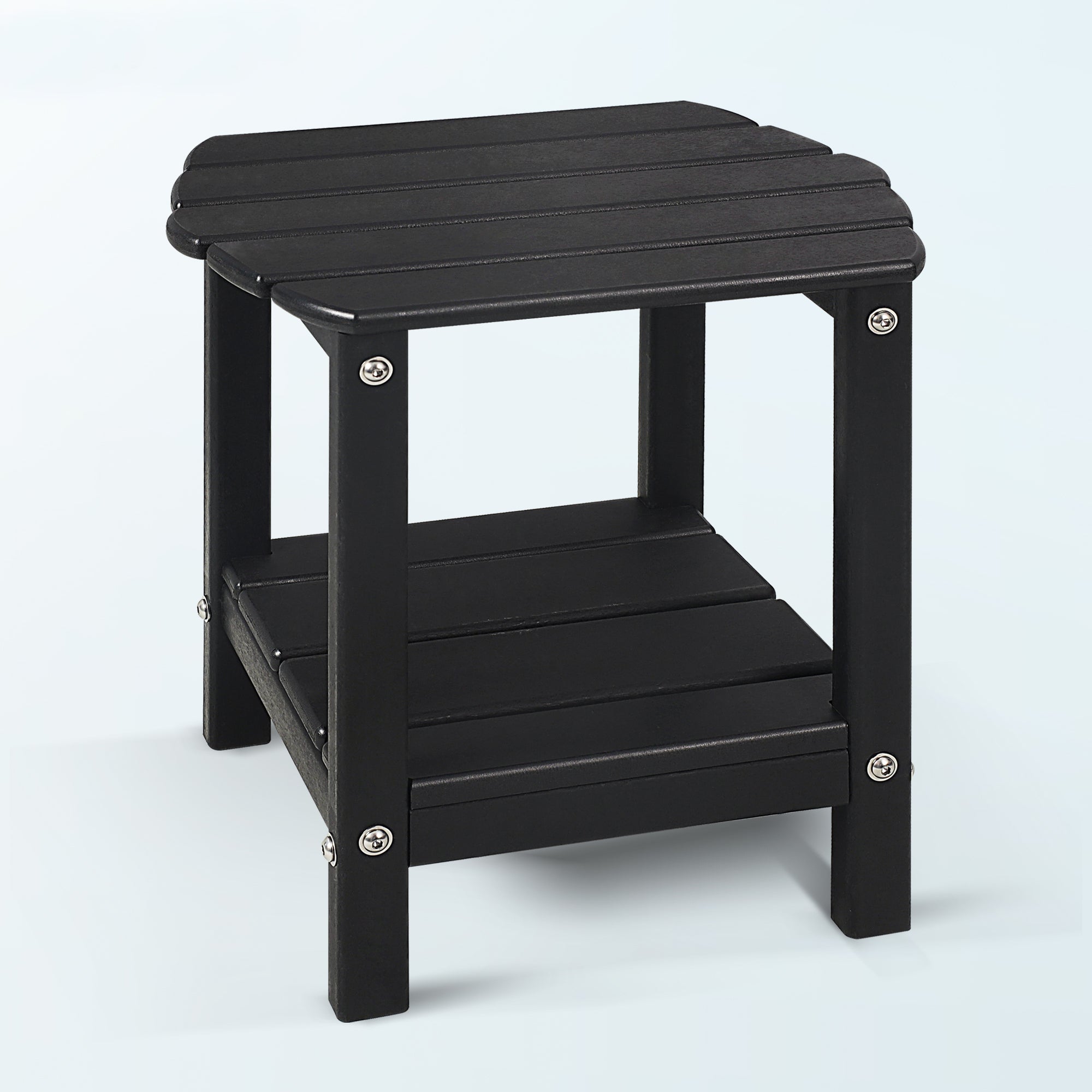 Fruiteam Patio Garden Side Table With 2 Layer Storage,Outdoor End Tables for Your Adirondack Chair