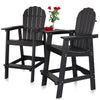 Tall-Adirondack-Chairs-Set of 2, Modern Bar-Height Patio Chairs with Removable Connecting Tray