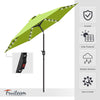 7.5 ft FRUITEAM 24 LED Lighted Solar Umbrella, Lime
