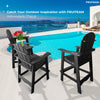 Tall-Adirondack-Chairs-Set of 2, Modern Bar-Height Patio Chairs with Removable Connecting Tray