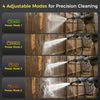 Portable Foldable Pressure Washer with 3.7Gal Tank & Wheels, Max 820PSI Cordless Electric Power Washer, 10FT Hose, 6-in-1 Nozzle for Car Washing, Outdoor & Indoor Cleaning, Pets (Bare Tool)