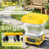 Portable Foldable Pressure Washer with 3.7Gal Tank & Wheels, Max 820PSI Cordless Electric Power Washer, 10FT Hose, 6-in-1 Nozzle for Car Washing, Outdoor & Indoor Cleaning, Pets (Bare Tool)