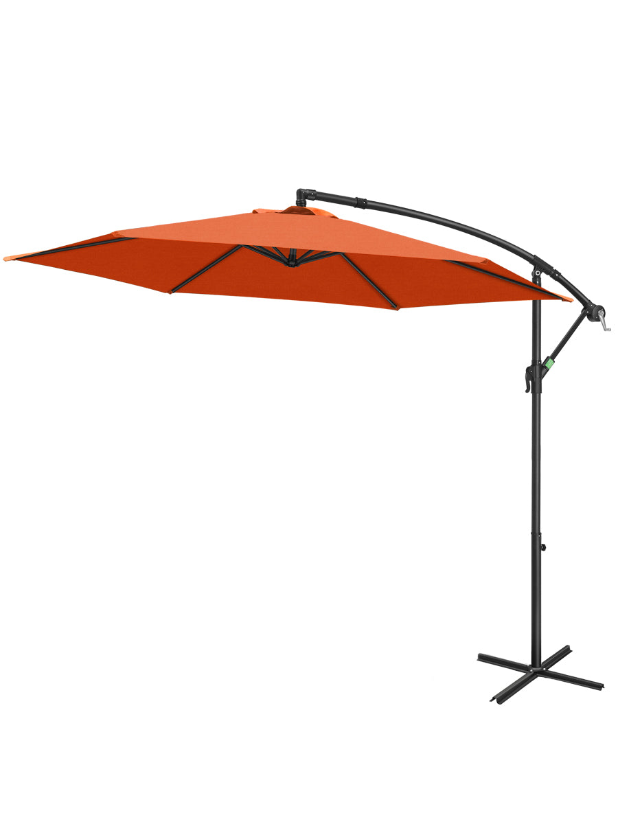 10ft FRUITEAM Offset Hanging Patio Umbrella, Orange